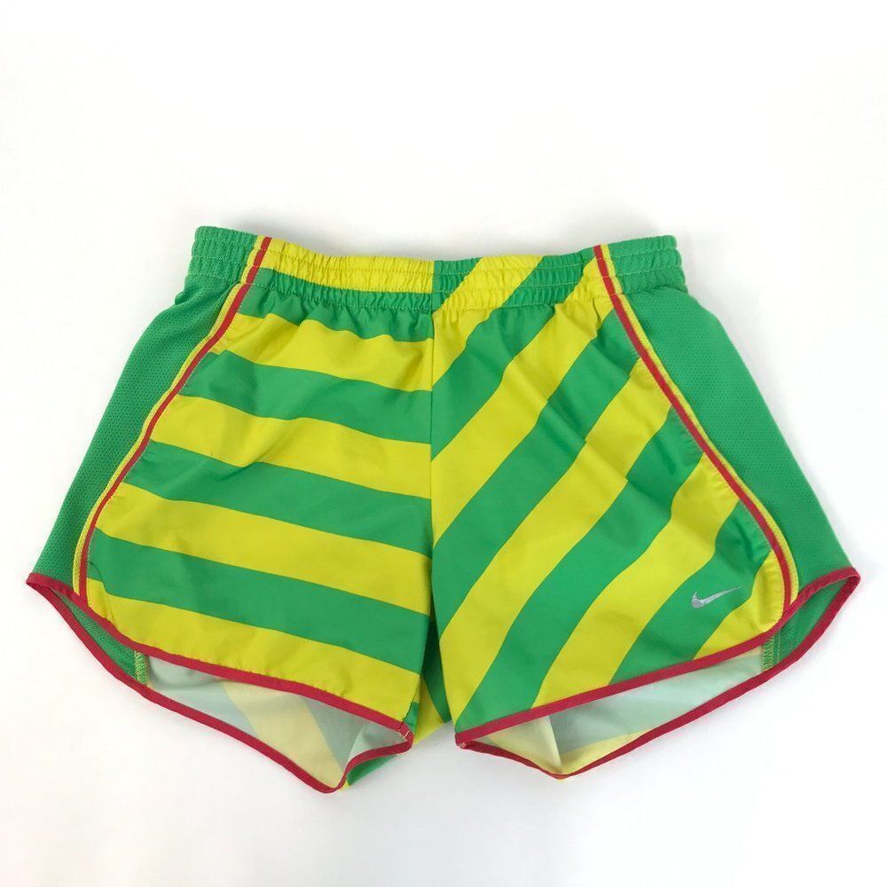 Nike DRI-FIT Running Shorts Women's Small Striped Pull-On Drawstring Athletic